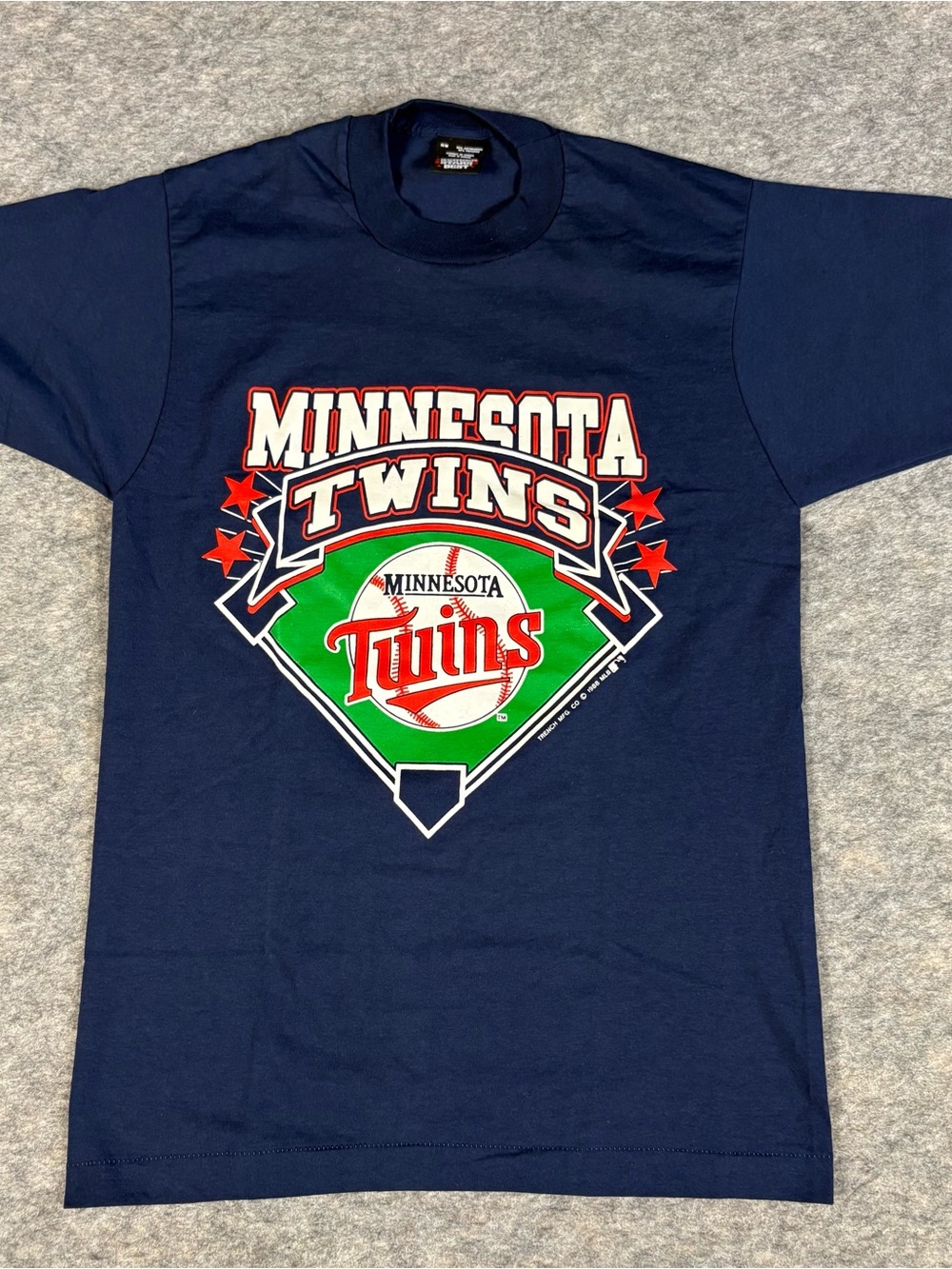 Minnesota Twins Baseball MLB Men's Single-Stitch Navy Blue T-Shirt Medium